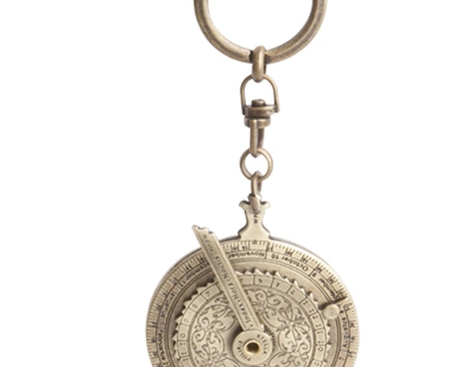 Брелок ночные часы Hemisferium Nocturnal Dial Key Ring диам 5 см толщина 6 мм, бронза