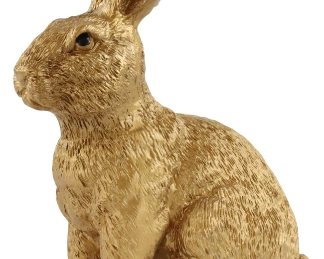 Заяц , золотой BUSY BUNNY 11x8x16см полирезин