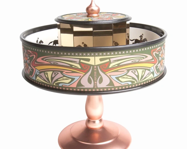 Праксиноскоп в стиле модерн Hemisferium Moderniste Copper Praxinoscope диам 20cm Н 22 см, дерево