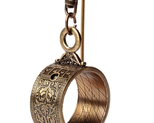 Миниатюрные солнечные часы Hemisferium Miniature Altitude Ring dial Н 13см диам 4 см ширина 2,1 см т