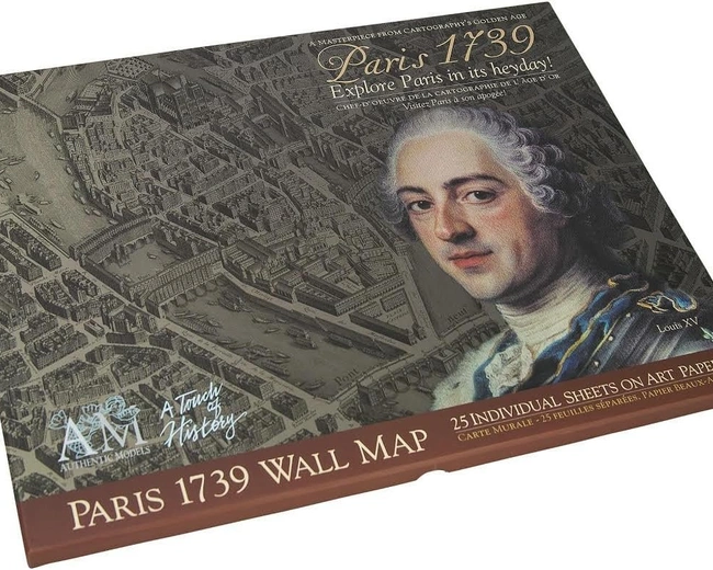 Карта Парижа 1739 года AUTHENTIC MODELS 240х190 см на 25 листах 40,6х50,8 см