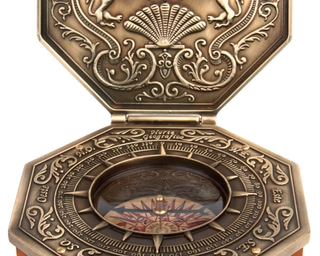 Магнитный компас Hemisferium Magnetic Compass диам 10 Н 5,8 см, бронза