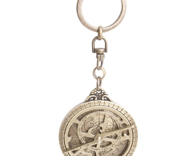 Брелок астролябия Hemisferium Astrolabe Key Ring диам 4,5 см толщина 5 мм , бронза