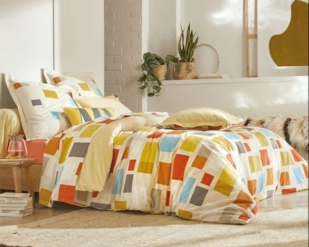 Постельное бельё BLOCKS OCHRE пододеяльник 155x200, простынь 180х290, наволочки 50х75*2шт Постельное бельё BLOCKS OCHRE пододеяльник 155x200, простынь 180х290, наволочки 50х75*2шт
