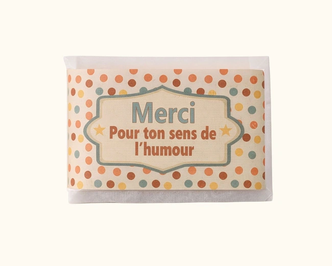 Мыло твердое MERCI Pour ton sens de l'humour, 50 гр, нежный аромат Мыло твердое MERCI Pour ton sens de l'humour, 50 гр, нежный аромат