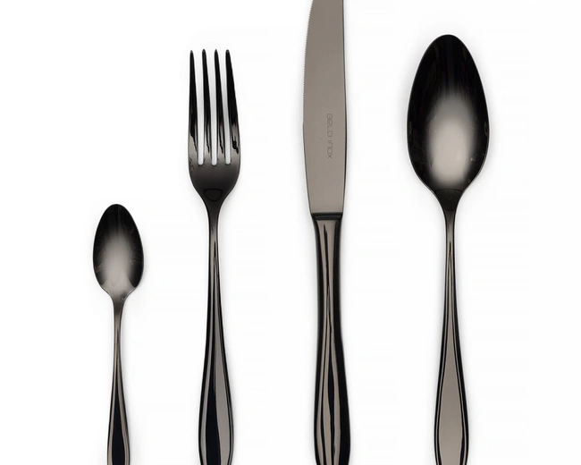Столовые приборы BELO black55-56, сталь 18/10, черный PVD, 24 шт. Столовые приборы BELO black55-56, сталь 18/10, черный PVD, 24 шт.