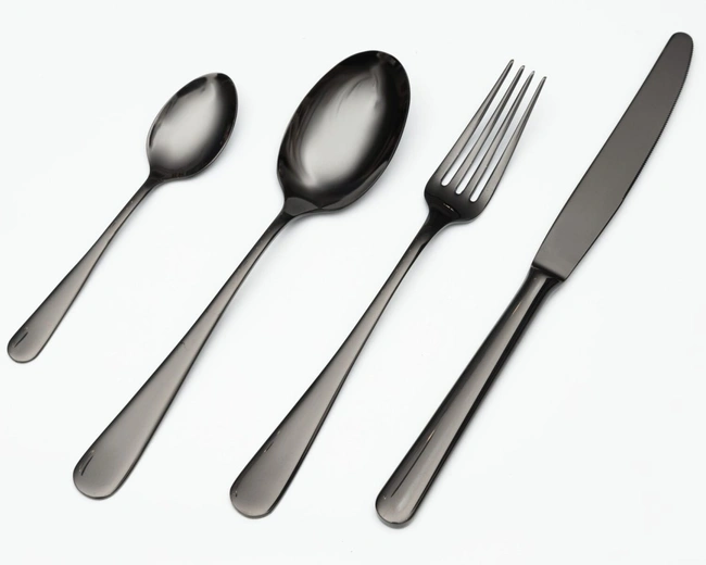 Столовые приборы DUNA black80-81, черный PVD, сталь 18/10, 24 шт. Столовые приборы DUNA black80-81, черный PVD, сталь 18/10, 24 шт.