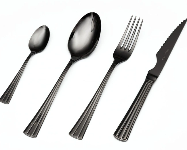 Столовые приборы PRINCIPE black102-103, сталь 18/10, черный PVD, 24 шт. Столовые приборы PRINCIPE black102-103, сталь 18/10, черный PVD, 24 шт.