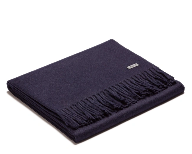 EXCLUSIVE NAVY BLUE Плед синий, 130х200, 100% беби альпака, 215 гр/м2