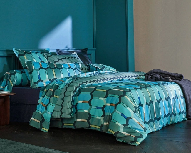 Постельное бельё MOSAIC COBALT пододеяльник 200х220 простынь 280х320 наволочка 50х75*2шт
