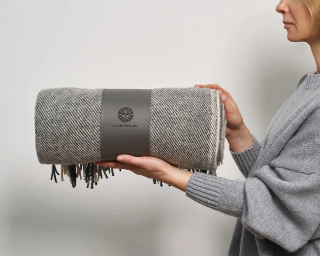 Плед "WOOLEN", шерсть 100% цвет: серо-графитовый