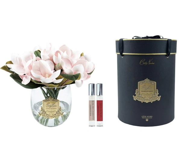 PINK MAGNOLIAS Букет магнолий, розовый, золотой декор, 2 спрея по 10 мл