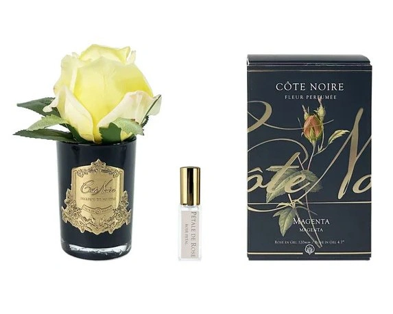 Бутон розы диффузор ROSE BUD yellow желтый, черная ваза, 1 спрей 5 мл Бутон розы диффузор ROSE BUD yellow желтый, черная ваза, 1 спрей 5 мл