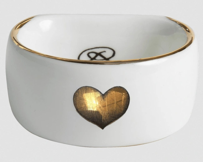 Держатель кольцо для салфеток Rory Dobner GOLD LOVE HEART , фарфор