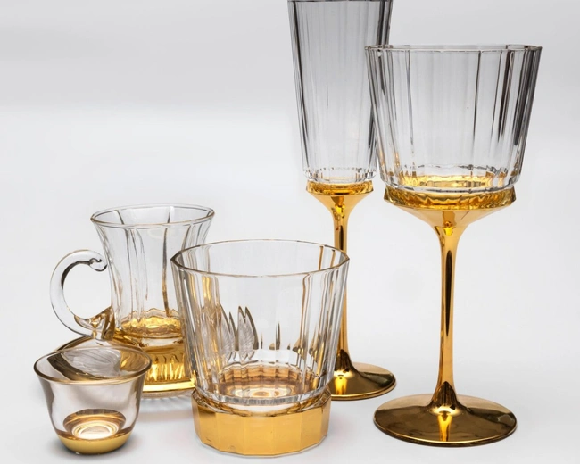 MACASSAR TUMBLERНабор стопок 6 шт, хрусталь, золото 24К , H.5см MACASSAR TUMBLERНабор стопок 6 шт, хрусталь, золото 24К , H.5см