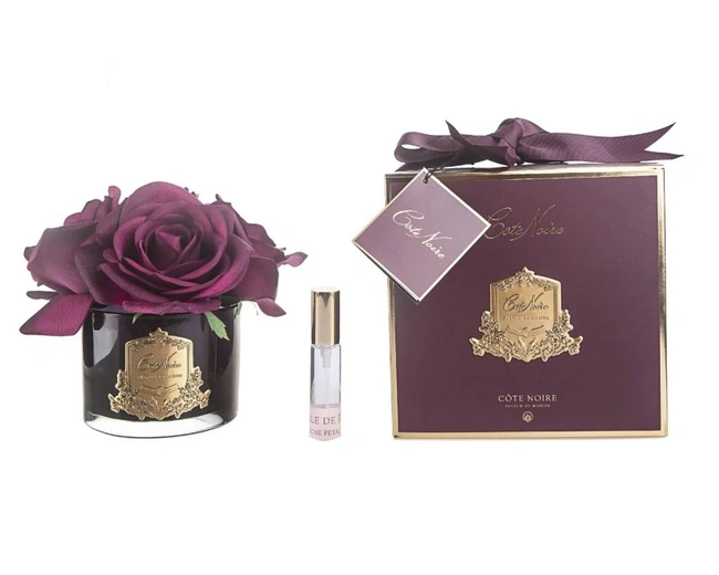FIVE ROSE Carmine red burgundy boxБукет из 5 роз ароматизированный, цвет красный, черная ваз
