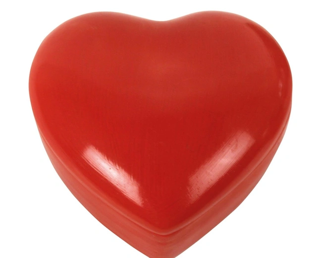 Шкатулка HEART, сердце, красный, 12х13 Н 6 см, фарфор