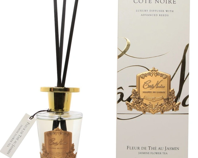 FLEUR DE THE AU JASMIN Диффузор, золотой декор, 150 мл, ВхШхД 30х10,5х10,5 см