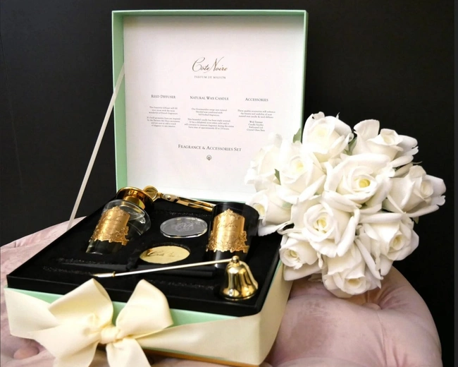 GIFT PACK CASHMEREПодарочный набор (диффузор 100 мл, свеча 75гр, набор для тушения и обрезания фити