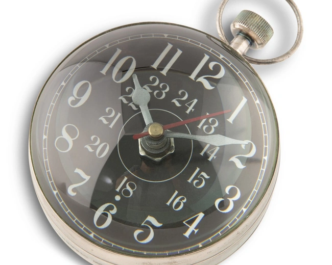 Часы Eye of Time AUTHENTIC MODELS, диам 10 Н 11,5 см, латунь, отделка серебро