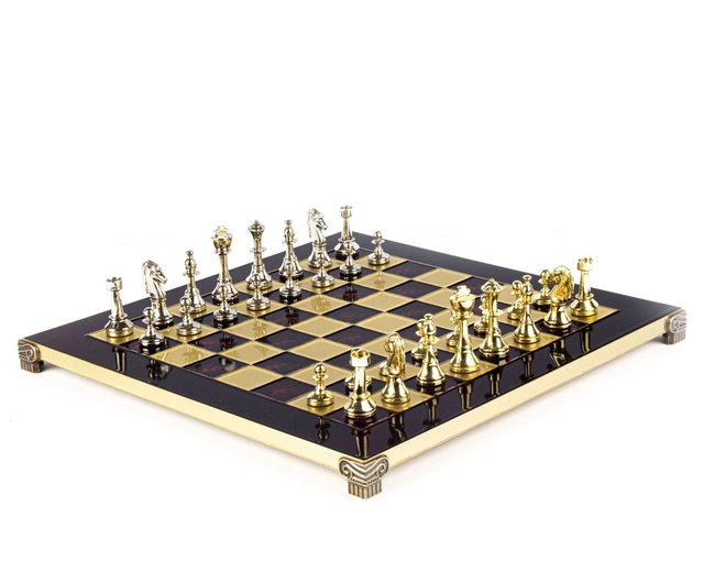 CLASSIC METAL CHESSШахматы классические, 36х36 см, золото с серебром, красный, металл