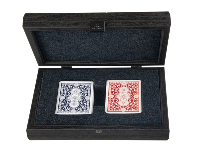 CARDSКарты игральные, отделка корпуса эко-кожа, цвет темно-серый, 24х17 см CARDSКарты игральные, отделка корпуса эко-кожа, цвет темно-серый, 24х17 см