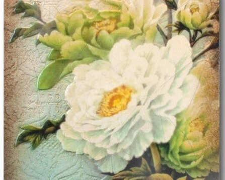 PEONIES Плитка-панно Limited Edition 15/20/3 гипс, ручная работа
