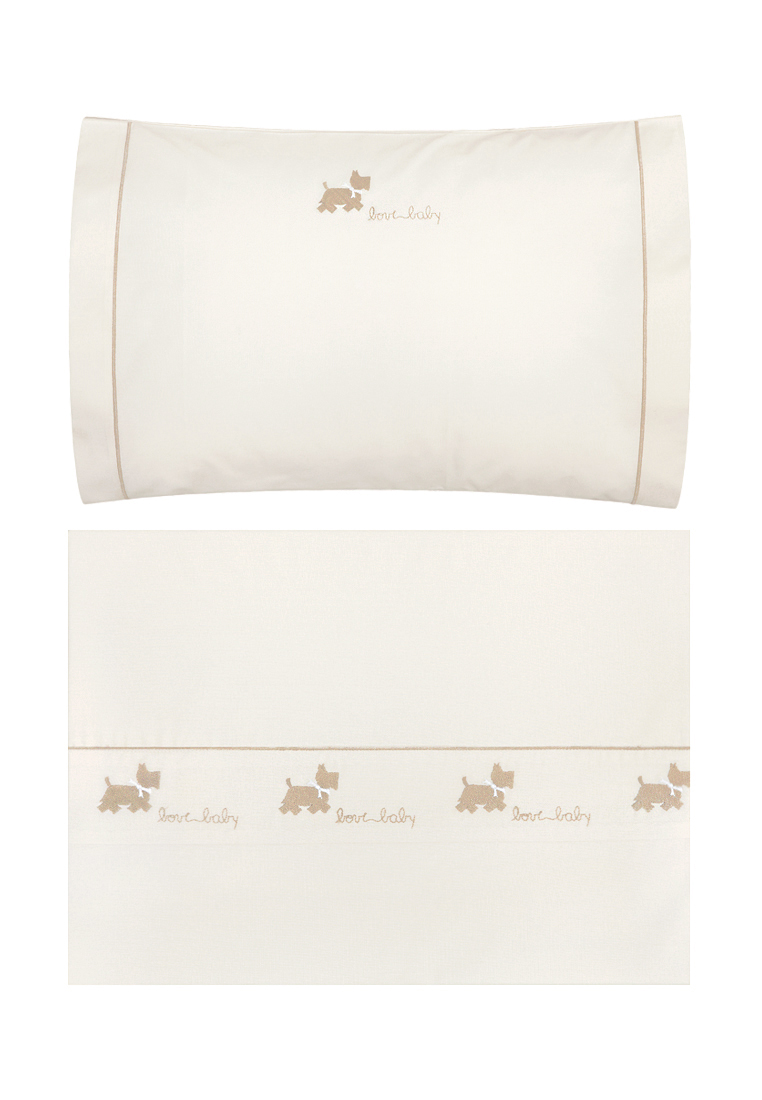Детское постельное белье "СОБАЧКИ", перкаль, экрю