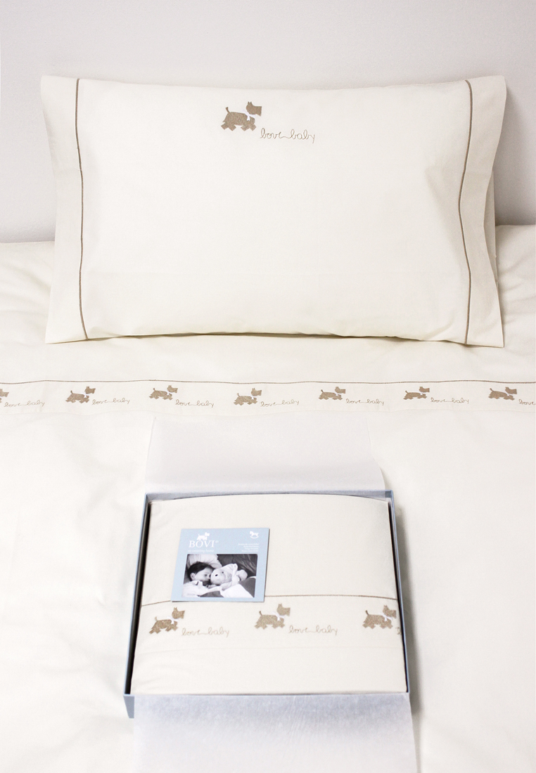 Детское постельное белье "СОБАЧКИ", перкаль, экрю вид 2