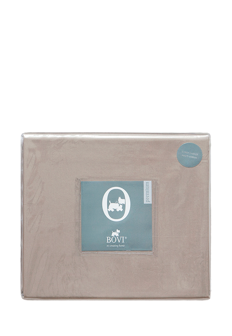 Простыня прямая (SB), CASTELLO, сатин, серо-бежевый вид 2