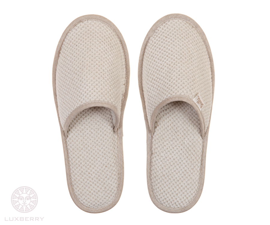 Тапочки домашние, мужские, натуральный