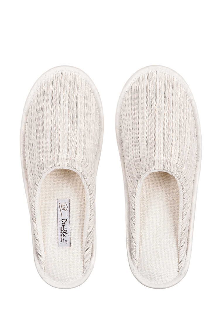 Тапочки домашние женские STRIPES , белый/натуральный