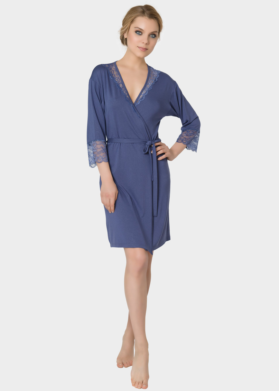 Халат NicClub Poesia 1904 (синий ) вид 2