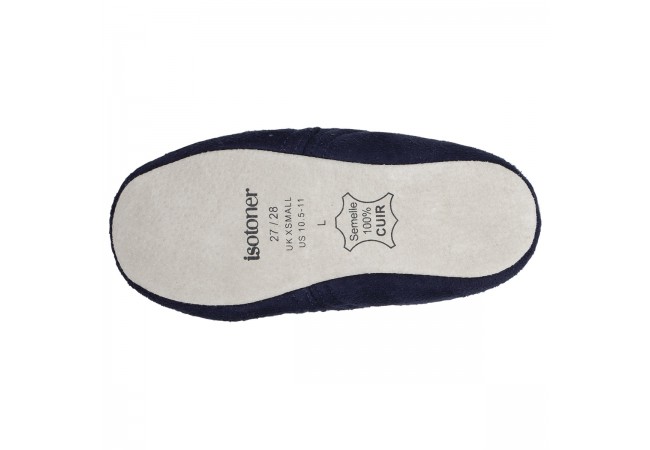 IS 99520 Тапочки Шаранта для мальчика на кожаной подошве Иск. замша Синий /Marine вид 4