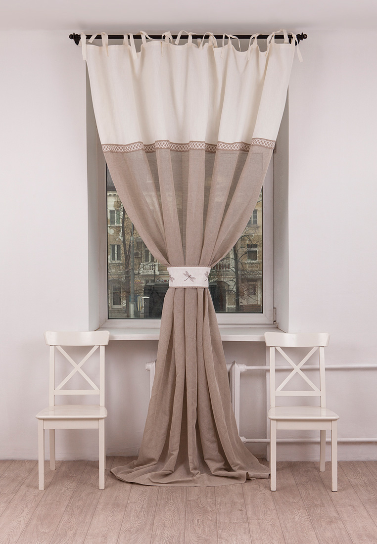 Шторы на петлях "СТРЕКОЗЫ",  р-р: 250х310, белый/натуральный