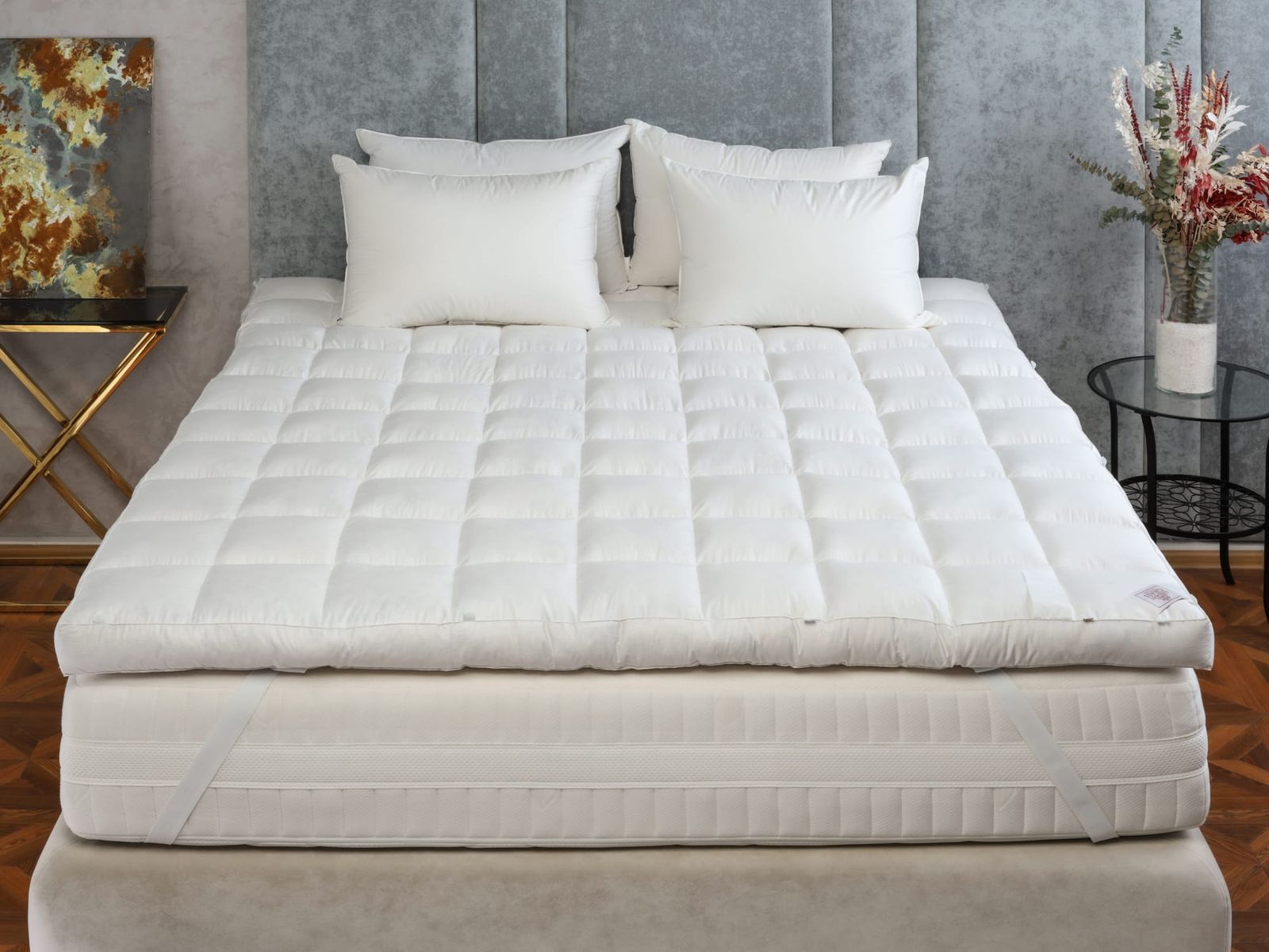 Перина полупуховая DOUBLE COMFORT GRASS 160x200 с бортиком 10 см