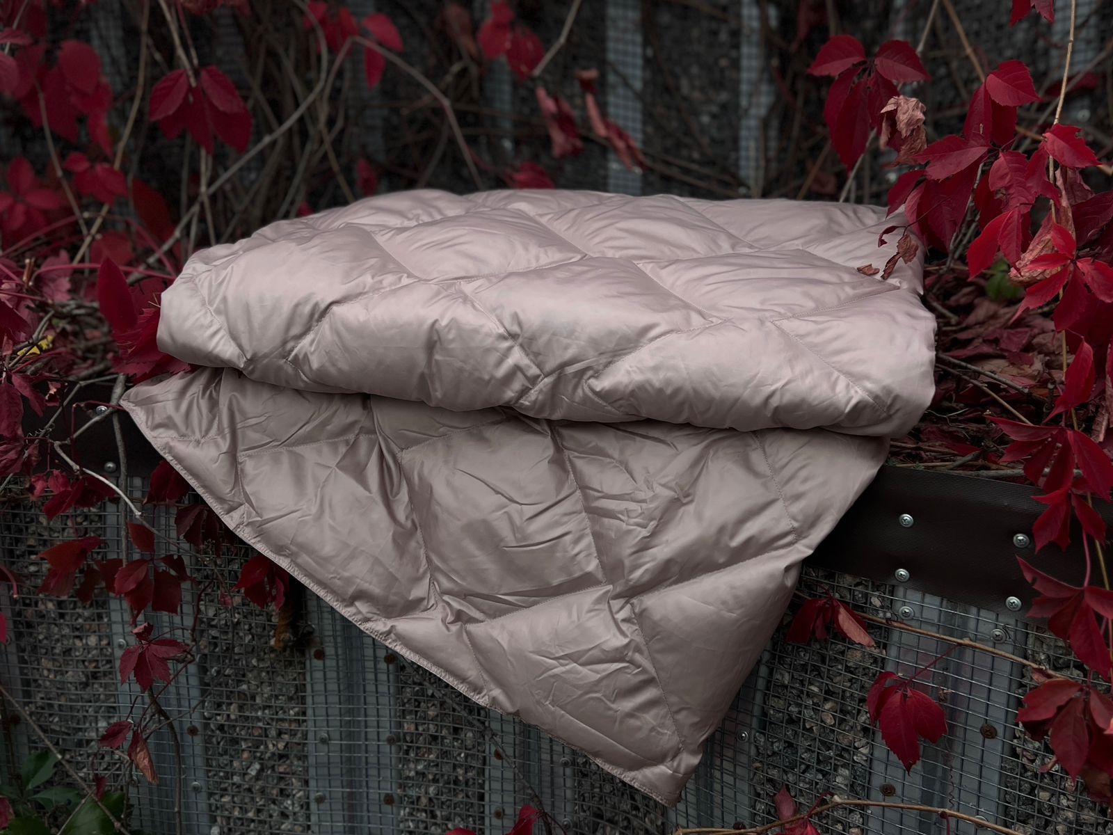 Дорожный плед-пончо пуховый Travel Cape Plaid Grass LATTE 130x170 вид 4