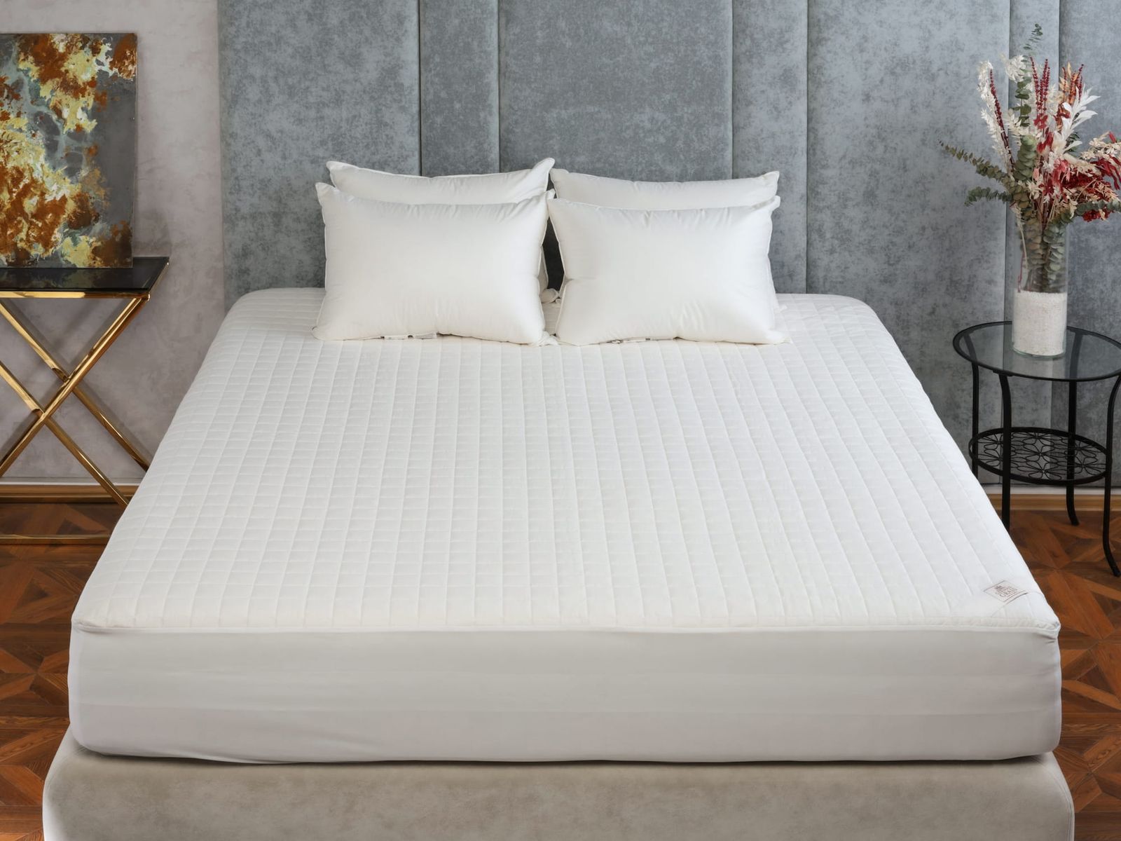 Наматрасник MATTRESS COTTON DRYSOFT GRASS непромокаемый с юбкой 200x200х40 вид 2