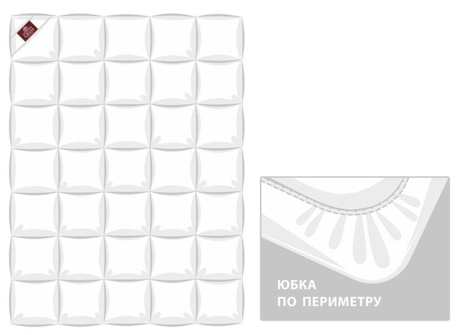 Наматрасник MATTRESS DOWN GRASS кассетный 140x200x40 вид 9
