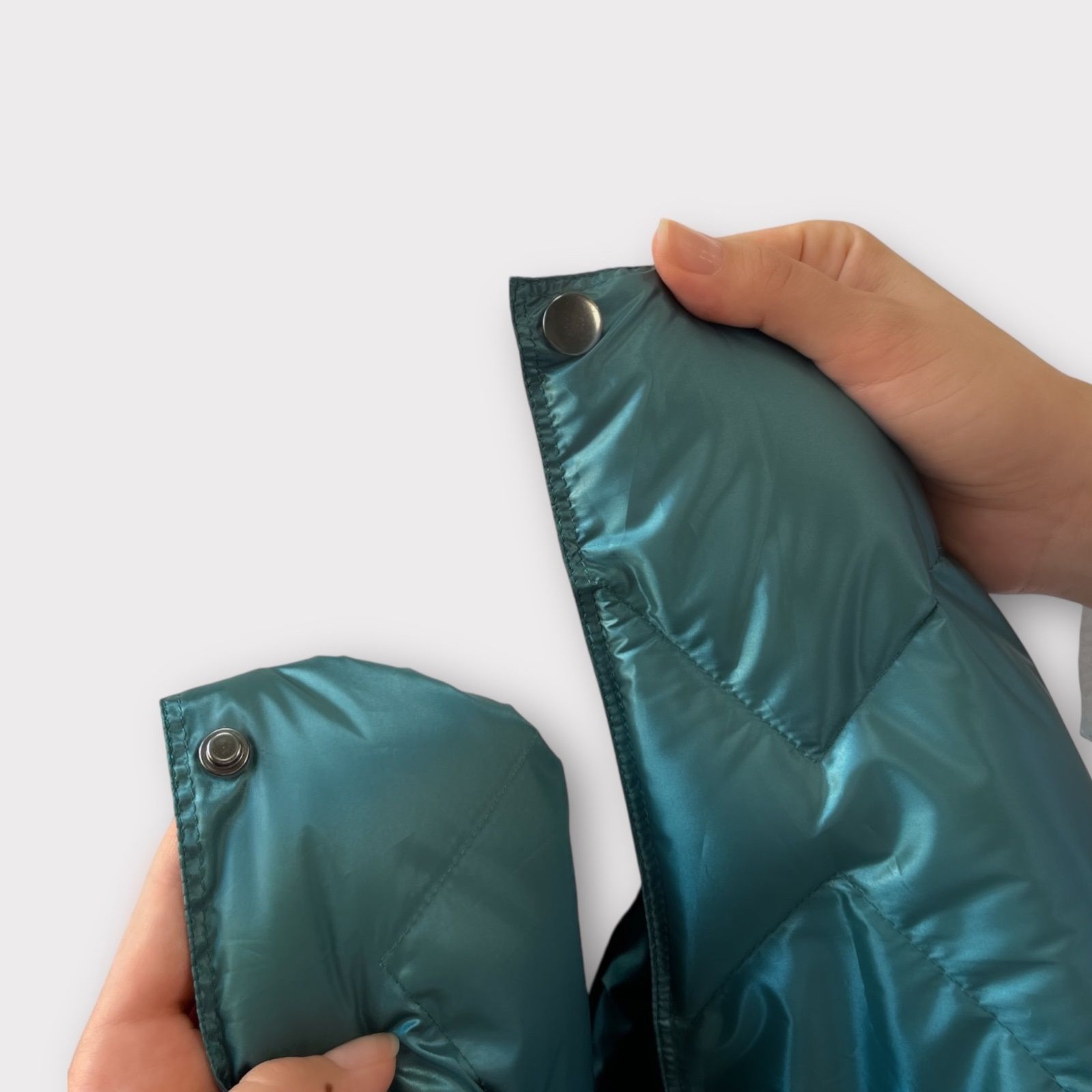 Дорожный плед-пончо пуховый Travel Cape Plaid Grass Aqua 130x170 вид 7