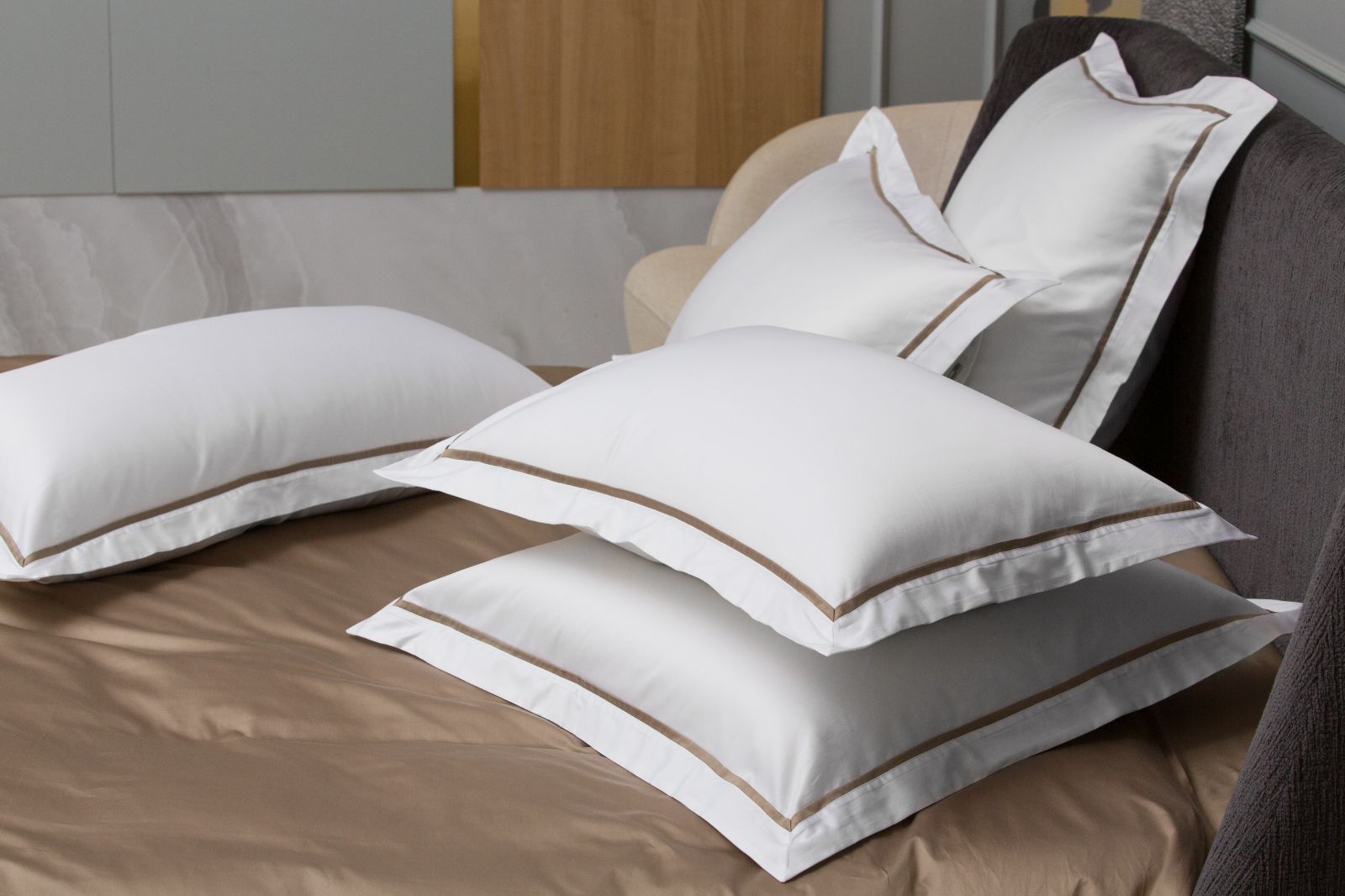 Наволочки с узкой отделкой Alpine Caramel Beige Allure Grass 50х70 (2шт) вид 4