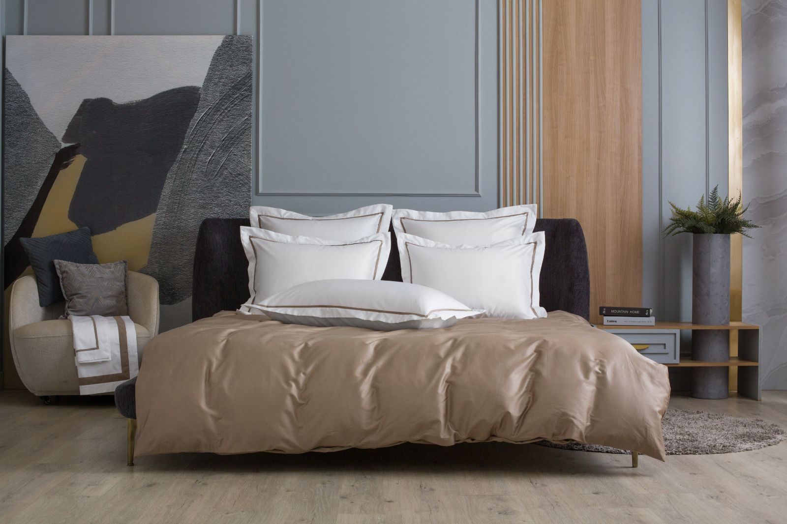 Наволочки с узкой отделкой Alpine Caramel Beige Allure Grass 50х70 (2шт)