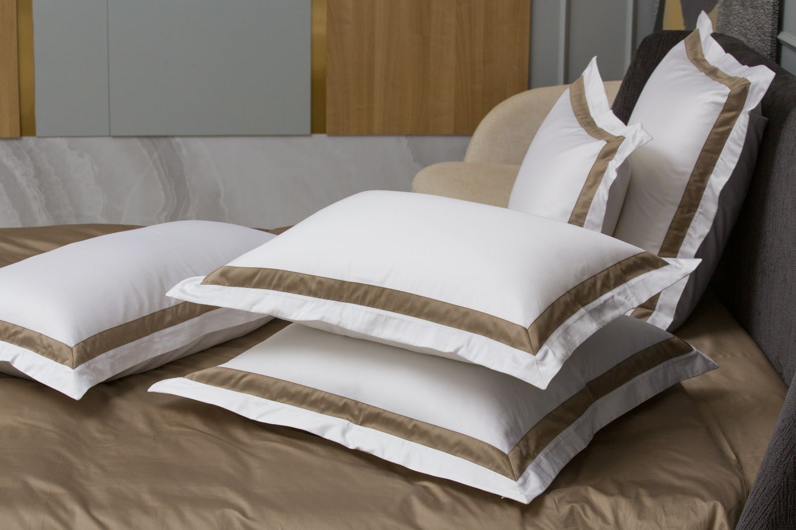 Наволочки с широкой отделкой Alpine Caramel Beige Allure Grass 50х70 (2шт) вид 5