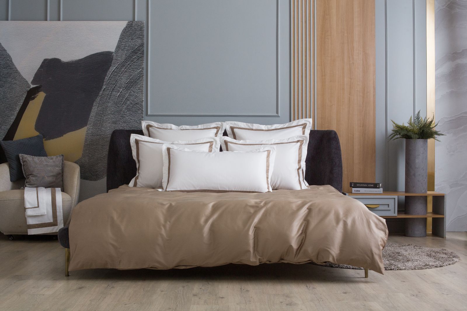 Наволочки с широкой отделкой Alpine Caramel Beige Allure Grass 50х70 (2шт) вид 2