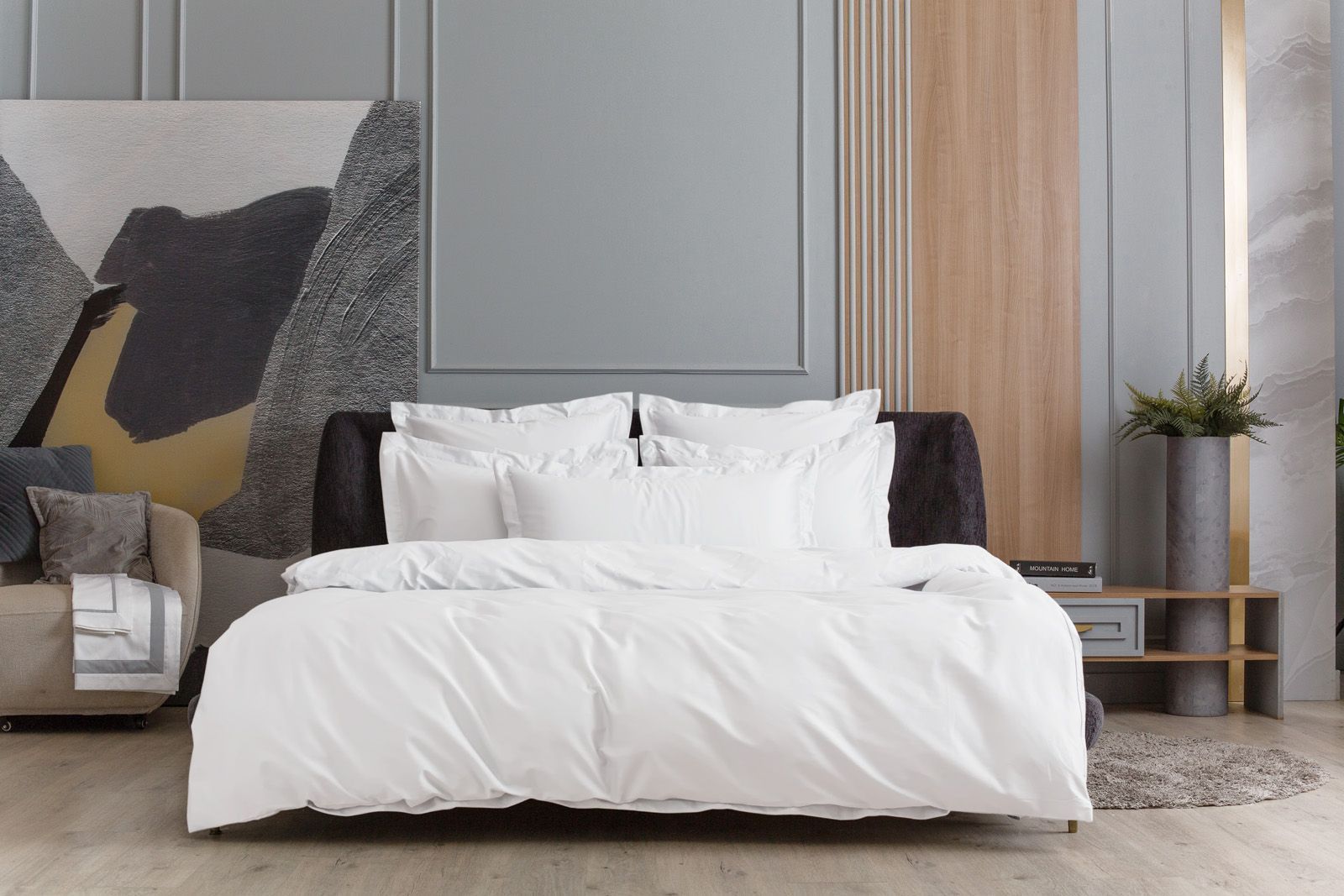 Постельное белье Alpine White Allure Grass Евро простыня на резинке вид 1