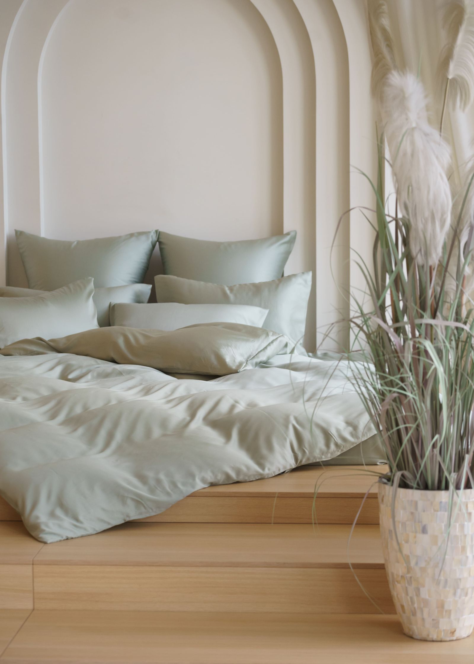 Простыня на резинке Olive Brilliant Grass 160x200x40 вид 4