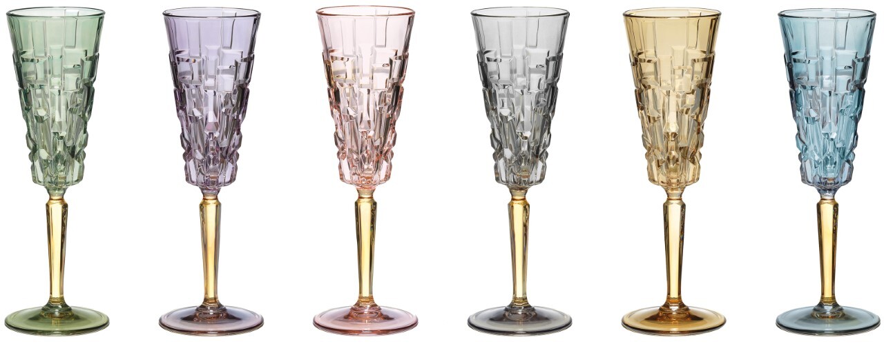 SQUARE FLUTНабор фужеров для шампанского 6шт, хрусталь, H 22,5