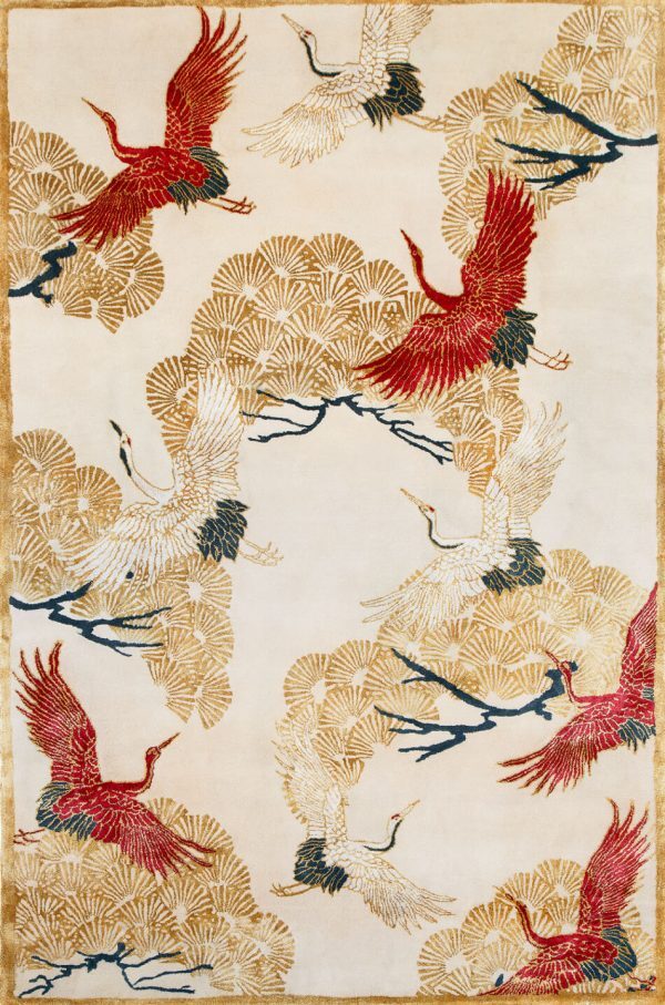 Cranes In TreesКовер 274х183 ручной тафтинг, шерсть +тенсель, высота ворса 13 мм вид 3