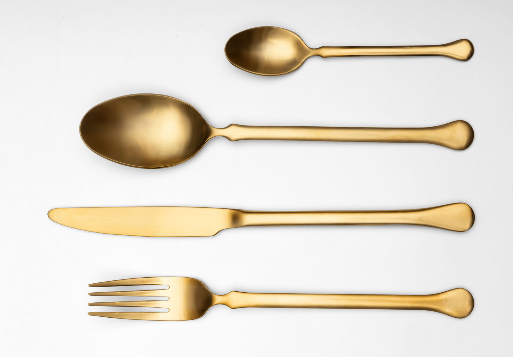 KIEV MAT GOLD 84 столовые приборы, сталь 18/10, цвет золото матовый, 24 шт. (6 ложек + 6 вилок + 6 вид 2