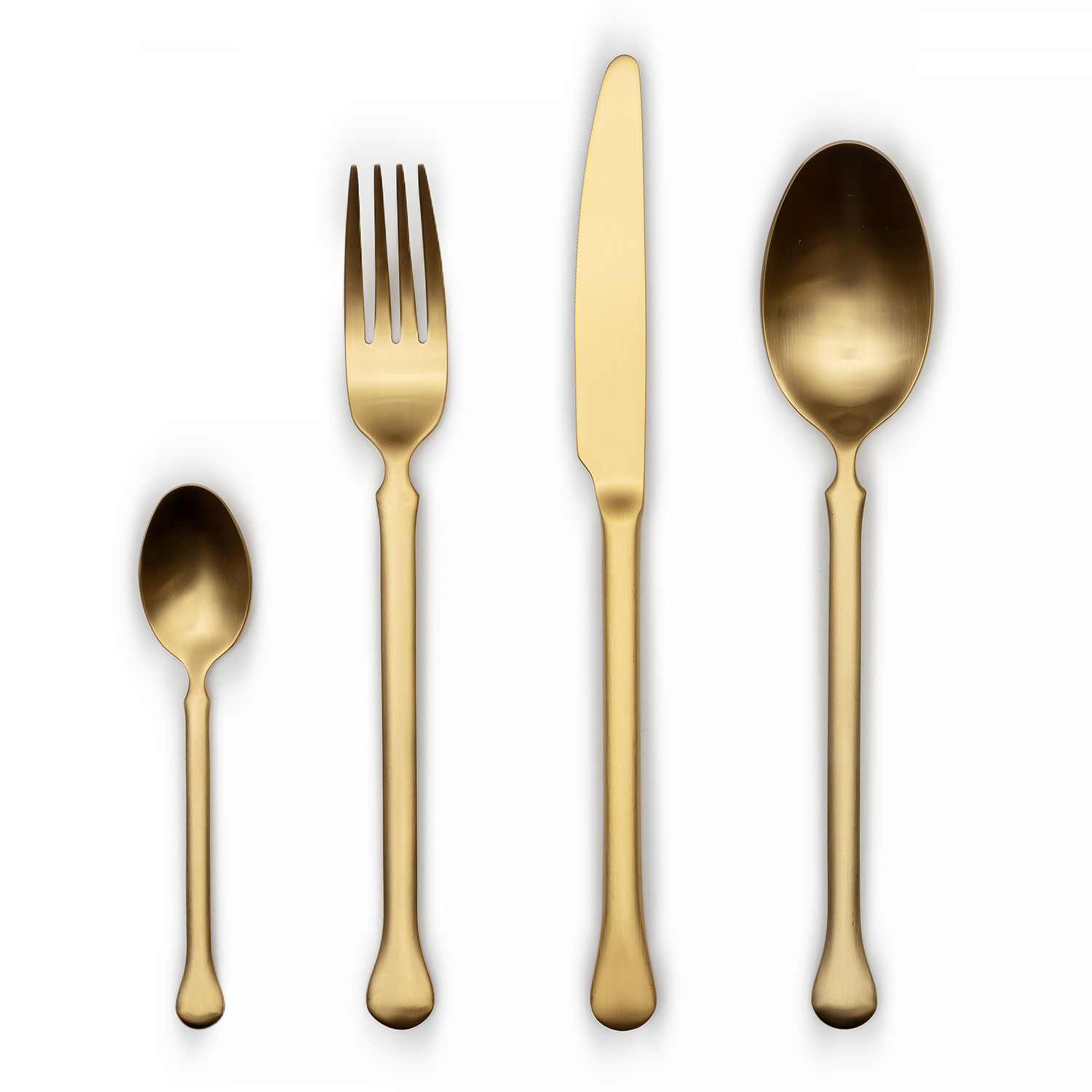 KIEV MAT GOLD 84 столовые приборы, сталь 18/10, цвет золото матовый, 24 шт. (6 ложек + 6 вилок + 6